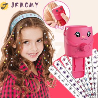 Jeromy อัญมณีติดผม|สติกเกอร์พลอยเทียม Y2K หลากสีสัน สไตล์ฮาราจูกุ สําหรับเด็ก