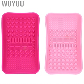 Wuyuu 2pcs Makeup Brushes Cleaning Pads Mats Cosmetic Brush Cleaners Washing