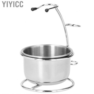 Yiyicc Shaving Stand Bowl Set Metal Brush Holder Stainless Steel Soap Sta