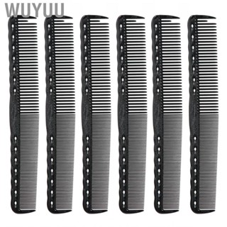 Wuyuu 6pcs Hair Stylists Professional Styling Comb Set  Salon Barber Plastic Hairdressing Combs Has 14 Holes for a Measuring Device Great All Types &amp; Styles