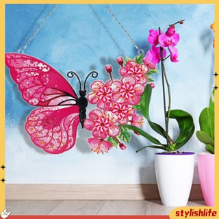 [stylishlife] จี้ภาพวาดปักเพชร รูปผีเสื้อ สําหรับแขวนตกแต่งผนัง หน้าต่าง Diy