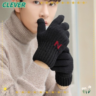 Clever ถุงมือผ้าถัก กันลื่น ให้ความอบอุ่น เหมาะกับฤดูหนาว สําหรับขับรถกลางแจ้ง