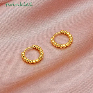 Twinkle1 ผู้หญิง ห่วง ต่างหู บุคลิกภาพ ละเอียดอ่อน แฟชั่น เครื่องประดับ ของขวัญ ลูกปัดทองแดง แหวนเปิด วินเทจ