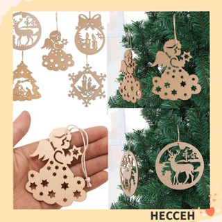 Hecceh จี้ไม้แกะสลัก แฮนด์เมด DIY สําหรับแขวนตกแต่งต้นคริสต์มาส 10 ชิ้น