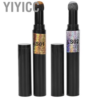 Yiyicc 2pcs Nail Glitter Mirror Pen for Art Easy to Color  Delicate and Shining Decorations Salon Air Cushion  Create Exquisite Makeup Look