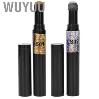 Wuyuu 2pcs Nail Glitter Mirror Pen for Art Easy to Color  Delicate and Shining Decorations Salon Air Cushion  Create Exquisite Makeup Look