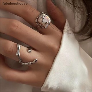 [fabuloushouse] แหวนโลหะ ประดับมุก ไม่สม่ําเสมอ เข้ากับทุกการแต่งกาย แฟชั่นสําหรับผู้หญิง พร้อมส่ง