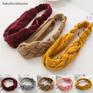 [fabuloushouse] ที่คาดผม ผ้าโพกหัว แบบยืดหยุ่น สีพื้น สําหรับผู้หญิง พร้อมส่ง