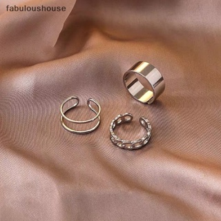 [fabuloushouse] ชุดเครื่องประดับ แหวนโลหะอัลลอย แบบเปิด ฉลุลาย สไตล์เกาหลี เหมาะกับของขวัญแต่งงาน แฟชั่นสําหรับผู้หญิง