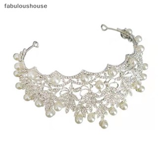 [fabuloushouse] มงกุฎคาดศีรษะ ประดับมุก สําหรับเจ้าสาว พร้อมส่ง