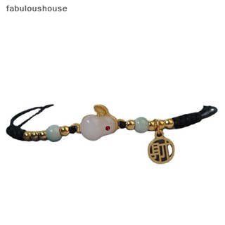 [fabuloushouse] สร้อยข้อมือเชือกถัก จี้รูปกระต่ายน่ารัก สีแดง เครื่องประดับ สําหรับเด็กผู้หญิง 2023