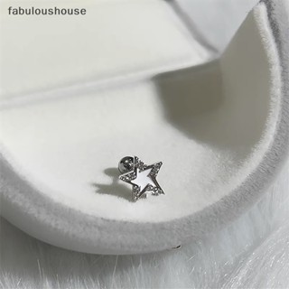 [fabuloushouse] ต่างหูสตั๊ด โลหะผสม เพทาย รูปดาวห้าแฉก สไตล์เกาหลี พังก์ แวววาว หวานแหวว เครื่องประดับ สําหรับผู้หญิง พร้อมส่ง