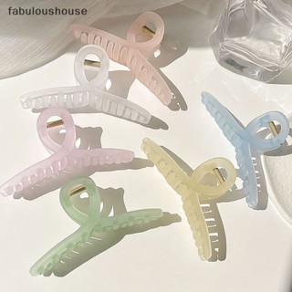 [fabuloushouse] กิ๊บติดผมพลาสติกใส ขนาดใหญ่ สีพื้น แฟชั่นสําหรับผู้หญิง พร้อมส่ง