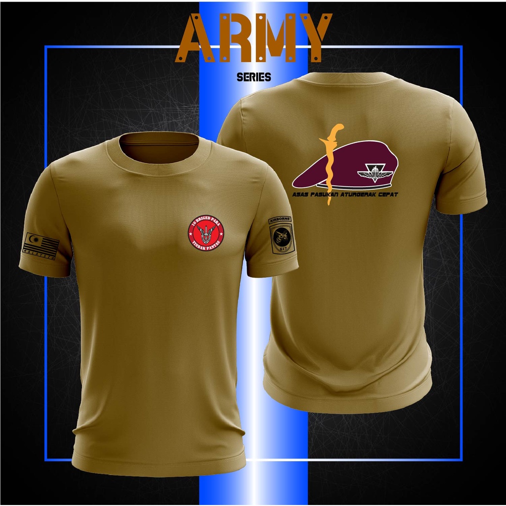 BAJU APAC 10 BRIGED สําหรับเสื้อยืด ARMY BAJU MICROFIBRE รอบคอ TEE เสื้อ ASKAR FRONTLINER