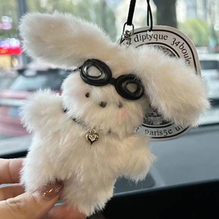 Miu Style Cute Little Bunny Car Creative Custom Keychain Pendant Bag Ornaments for Girlfriend Birthday Gift 2xlu