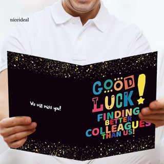 Niceideal การ์ดอวยพร ลาย Goodbye พับได้ คุณภาพสูง สําหรับเพื่อนร่วมงาน