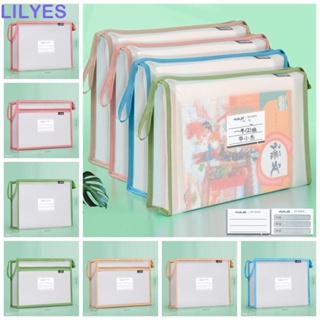 Lilyes กระเป๋าตาข่ายใส่เอกสาร ขนาด A4 มีซิป จุของได้เยอะ แบบพกพา 4 สี