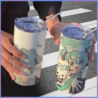 [🥤สินค้าแอนิเมชั่นจํานวนจํากัด] Hatsune Miku กระติกน้ําร้อน แก้วกาแฟ สเตนเลส มีฉนวนกันความร้อน ลายการ์ตูนน่ารัก แบบพกพา สําหรับออฟฟิศ