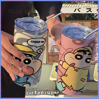 [สินค้าอนิเมชั่น 🥤Limited Cup] 🥤แก้วกระติกน้ําร้อนสเตนเลส เก็บความร้อน เก็บความร้อน และความเย็น ลายการ์ตูนชินจัง สําหรับออฟฟิศ