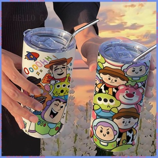 [สินค้าแอนิเมชั่น Limited 🥤Cup] กระติกน้ําร้อนสเตนเลส ลายการ์ตูน Toy Story พร้อมหลอดดูด แบบพกพา คุณภาพสูง สําหรับผู้หญิง