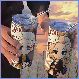 [สินค้าแอนิเมชั่น🥤 Limited Cup] Tokyo Avengers mikey กระติกน้ําร้อน พร้อมหลอดดูด แบบพกพา คุณภาพสูง ลายการ์ตูน สําหรับผู้หญิง