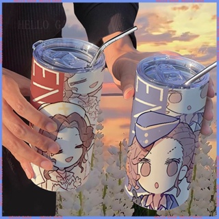 [Animation Peripheral 🥤Limited Cup] กระติกน้ําร้อนสเตนเลส ลายการ์ตูนน่ารัก พร้อมหลอดดูด แบบพกพา คุณภาพสูง