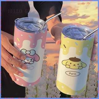 [Animation Peripheral 🥤Limited Cup] กระติกน้ําร้อน สเตนเลส ลายการ์ตูนสุนัข พุดดิ้ง พร้อมหลอดดูด แบบพกพา คุณภาพสูง สําหรับผู้ชาย และผู้หญิง