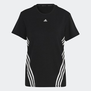 adidas เทรนนิง เสื้อยืด Trainicons 3-Stripes ผู้หญิง สีดำ HK6975