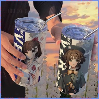 [Anime 🥤Limited 🥤Water Cup] กระติกน้ําร้อนสเตนเลส 1999 พร้อมหลอดดูด แบบพกพา คุณภาพสูง