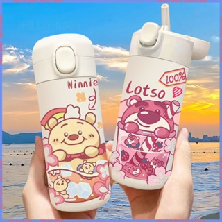 🥤Animation Peripheral Limited Cup🥤กระติกน้ําร้อนสเตนเลส ลายหมีสตรอเบอร์รี่น่ารัก จุของได้เยอะ สําหรับนักเรียนหญิง