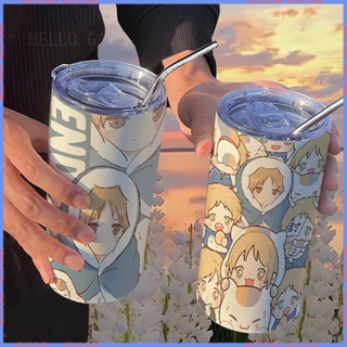 🥤Animation Peripheral Limited Water Cup🥤Natsume Friends Book กระติกน้ําร้อนสเตนเลส พร้อมหลอดดูด แบบพกพา คุณภาพสูง สําหรับผู้หญิง