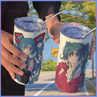 🥤Animation Peripheral Limited Water Cup🥤 Hatsune miku miku กระติกน้ําร้อนสเตนเลส แบบพกพา คุณภาพสูง สําหรับออฟฟิศ