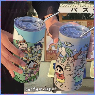 🥤Animation Peripheral Limited Water Cup🥤 กระติกน้ําร้อน สเตนเลส ลายการ์ตูนชินจัง แบบพกพา สําหรับออฟฟิศ