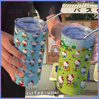 🥤Animation Peripheral Limited Water Cup🥤 กระติกน้ําร้อน กาแฟ สเตนเลส แบบพกพา ลายเฮลโลคิตตี้ มูลค่าสูง สําหรับสํานักงาน