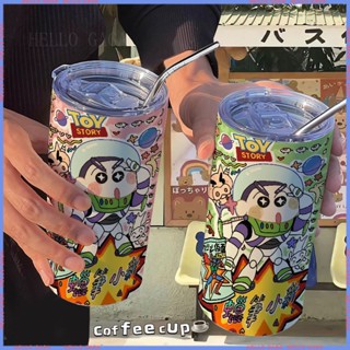 🥤Animation Peripheral Limited Water Cup🥤 กระติกน้ําร้อน สเตนเลส ลายการ์ตูนชินจัง แบบพกพา สําหรับออฟฟิศ