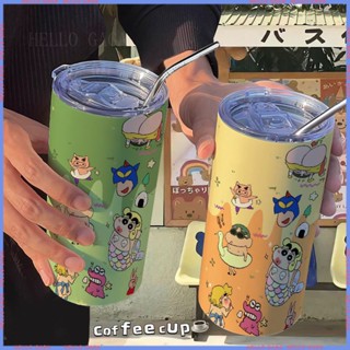 🥤Animation Peripheral Limited Water Cup🥤 กระติกน้ําร้อน สเตนเลส ลายการ์ตูนชินจัง แบบพกพา สําหรับออฟฟิศ