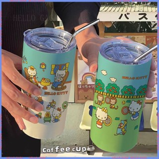 🥤Animation Peripheral Limited Water Cup🥤 กระติกน้ําร้อน สเตนเลส แบบพกพา ลายเฮลโลคิตตี้ สําหรับออฟฟิศ