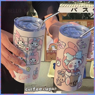 🥤สินค้าแอนิเมชั่น Limited Water Cup🥤Sanrio Melody กระติกน้ําร้อนสเตนเลส แบบพกพา คุณภาพสูง สําหรับออฟฟิศ