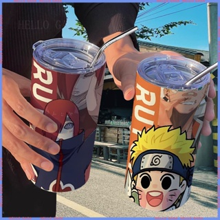 🥤สินค้าแอนิเมชั่น Limited Water Cup🥤กระติกน้ําร้อนสเตนเลส แบบพกพา ลายนารูโตะ พร้อมหลอดดูด คุณภาพสูง สําหรับผู้หญิง