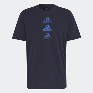 adidas เทรนนิง เสื้อยืด Designed to Move Logo ผู้ชาย สีน้ำเงิน HM4800