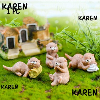 Karen โมเดลฟิกเกอร์ รูปสัตว์ นาก บอนไซ สําหรับตกแต่งสวน 1 ชิ้น