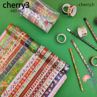 Cherry3 เทปวาชิ ลายหัวใจ สําหรับตกแต่งสมุดภาพ DIY 16 ชิ้น ต่อชุด