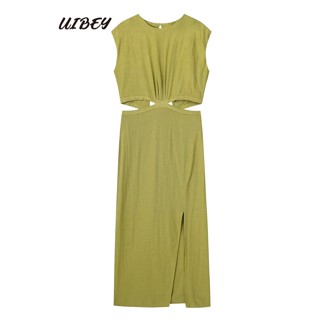 Uibey ชุดเดรสแฟชั่น เปลือยหลัง Midi Dress 8949