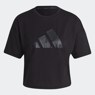 adidas เทรนนิง เสื้อยืด Train Icons 3-Bar Logo ผู้หญิง สีดำ HD8973