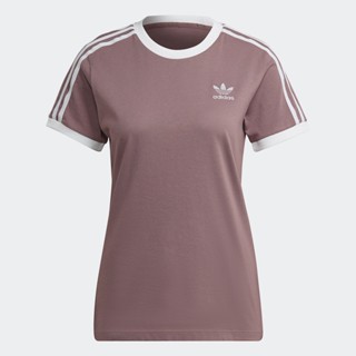 adidas ไลฟ์สไตล์ เสื้อยืด Adicolor Classics 3-Stripes ผู้หญิง สีม่วง HL6689