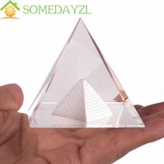 Somedayzl โมเดลพีระมิดคริสตัลใส 3D 40 มม. สําหรับตกแต่งบ้าน