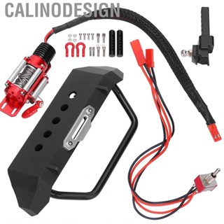 Calinodesign Front Bumper+Manual Winch Upgrade RC Vehicle Accessory Fit for 1:10 TRX4/SCX10 Crawler Car