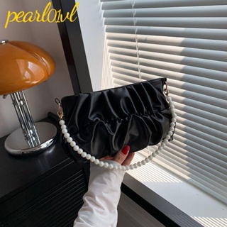 Pearl01 กระเป๋าสะพายไหล่ลําลอง หนัง PU ทรงคลัทช์ ขนาดใหญ่ จุของได้เยอะ ลายสก๊อต สีพื้น แฟชั่นสําหรับสตรี