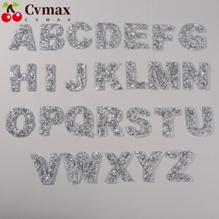 Cvmax สติกเกอร์ตัวอักษร A-Z ประดับเพชรเทียม สีเงิน 2 นิ้ว 26 ชิ้น สําหรับเสื้อผ้า กระเป๋า DIY