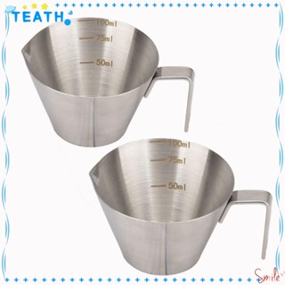 Teath ถ้วยตวงเอสเปรสโซ่ สเตนเลส 1/2 100 มล. ทําความสะอาดได้ สีเงิน สําหรับทําเบเกอรี่